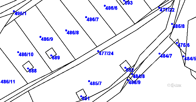 Parcela st. 477/24 v KÚ Svinařov u Kladna, Katastrální mapa