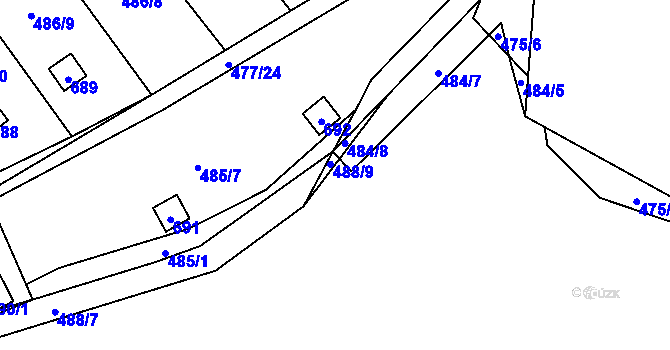 Parcela st. 488/8 v KÚ Svinařov u Kladna, Katastrální mapa