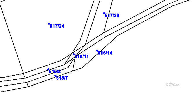 Parcela st. 515/14 v KÚ Svinařov u Kladna, Katastrální mapa
