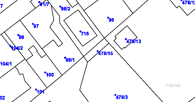 Parcela st. 478/15 v KÚ Svinařov u Kladna, Katastrální mapa