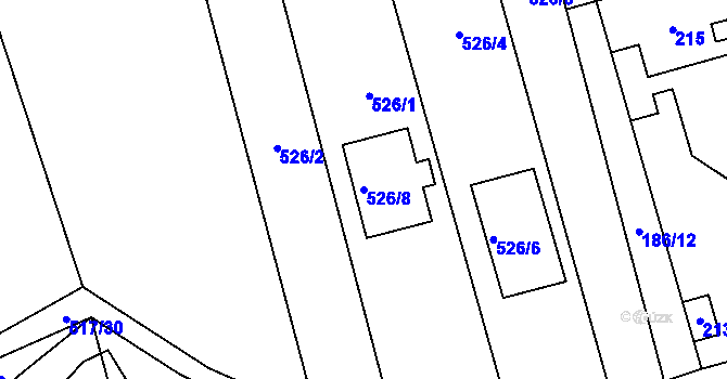 Parcela st. 526/8 v KÚ Svinařov u Kladna, Katastrální mapa