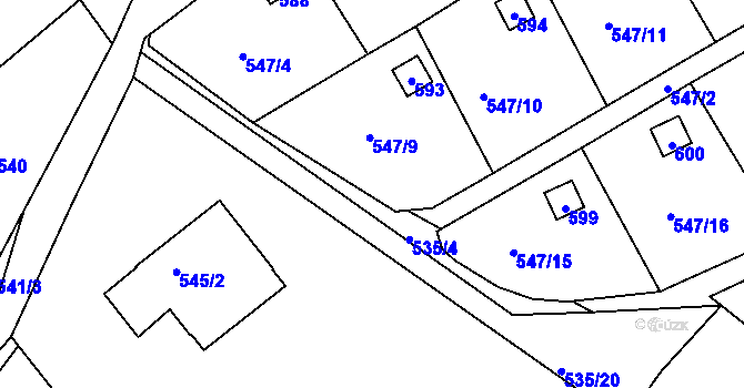 Parcela st. 535/22 v KÚ Svinařov u Kladna, Katastrální mapa