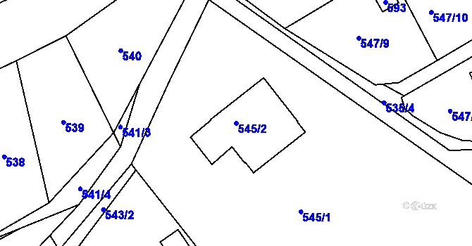 Parcela st. 545/2 v KÚ Svinařov u Kladna, Katastrální mapa