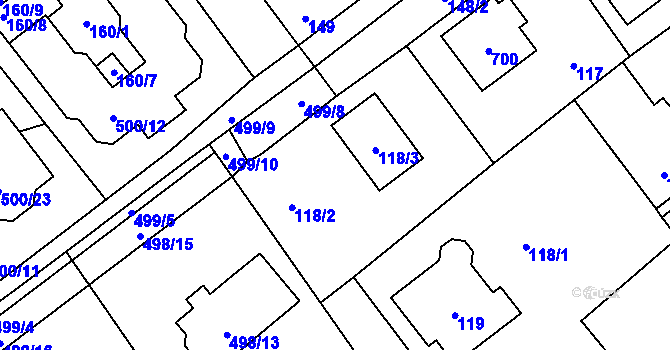 Parcela st. 118/2 v KÚ Svinařov u Kladna, Katastrální mapa