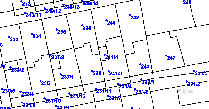 Parcela st. 241/4 v KÚ Svinařov u Kladna, Katastrální mapa