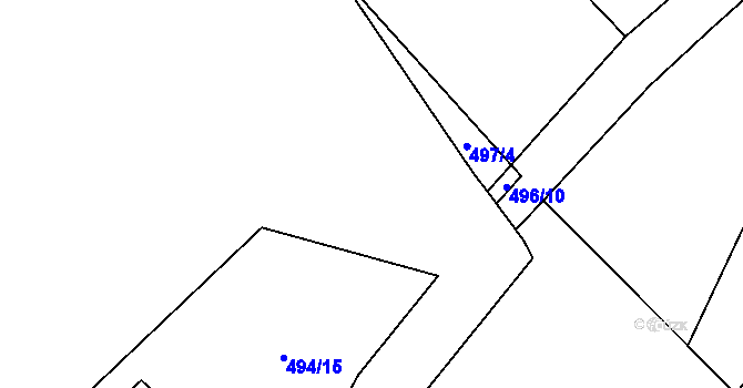 Parcela st. 494/49 v KÚ Svinařov u Kladna, Katastrální mapa