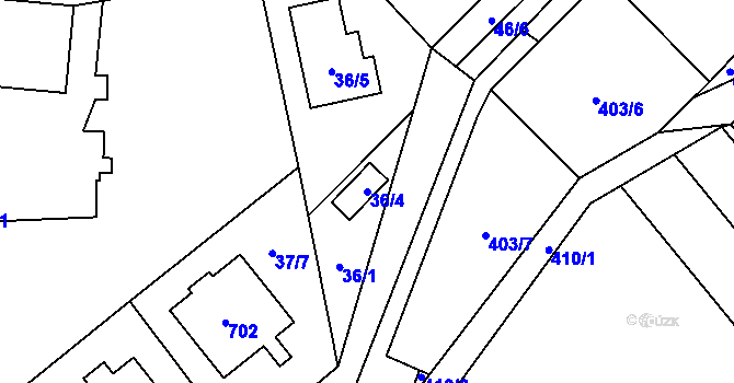 Parcela st. 36/4 v KÚ Svinařov u Kladna, Katastrální mapa