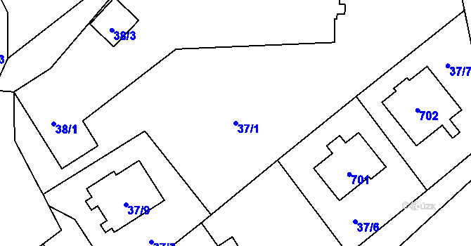 Parcela st. 37/1 v KÚ Svinařov u Kladna, Katastrální mapa