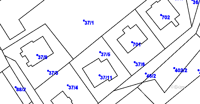 Parcela st. 37/5 v KÚ Svinařov u Kladna, Katastrální mapa