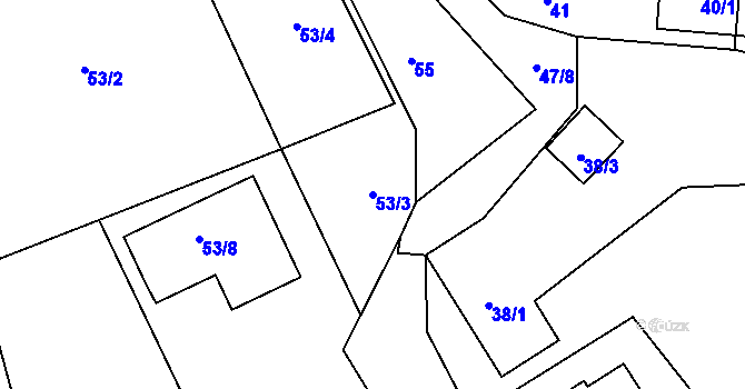 Parcela st. 53/3 v KÚ Svinařov u Kladna, Katastrální mapa