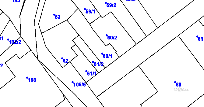 Parcela st. 60/1 v KÚ Svinařov u Kladna, Katastrální mapa
