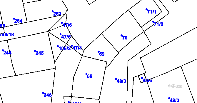 Parcela st. 69 v KÚ Svinařov u Kladna, Katastrální mapa