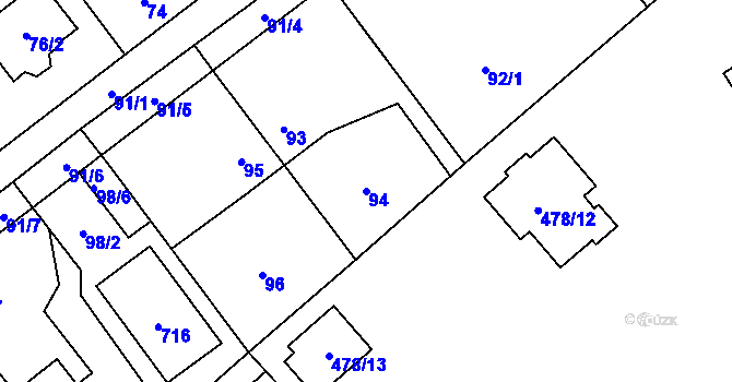 Parcela st. 94 v KÚ Svinařov u Kladna, Katastrální mapa