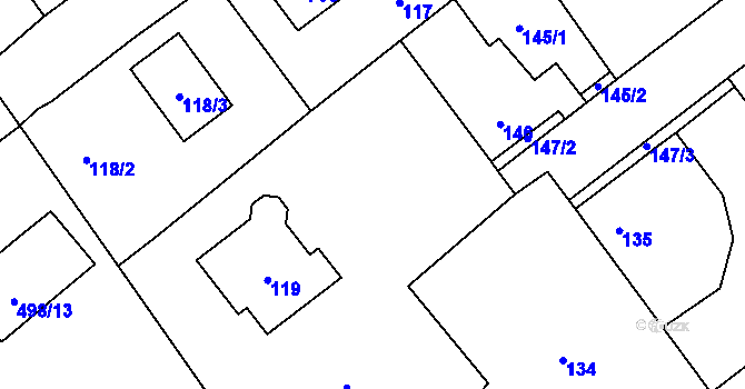 Parcela st. 118 v KÚ Svinařov u Kladna, Katastrální mapa