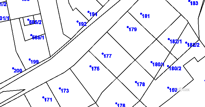 Parcela st. 177 v KÚ Svinařov u Kladna, Katastrální mapa