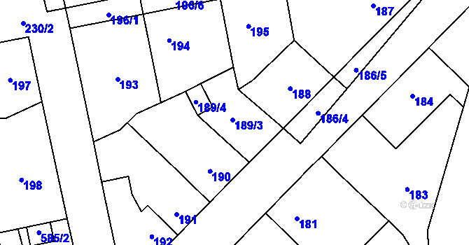 Parcela st. 189 v KÚ Svinařov u Kladna, Katastrální mapa
