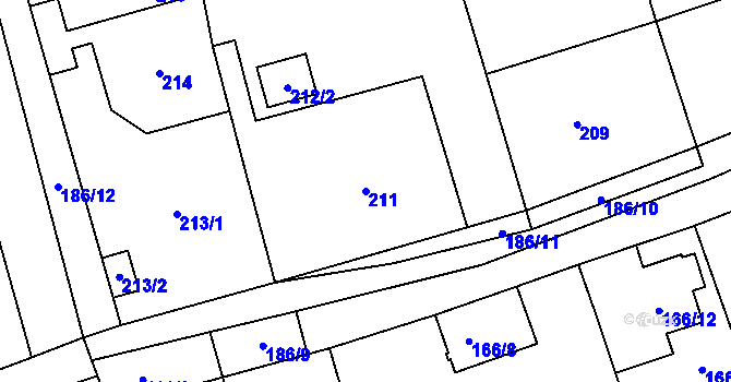 Parcela st. 211 v KÚ Svinařov u Kladna, Katastrální mapa