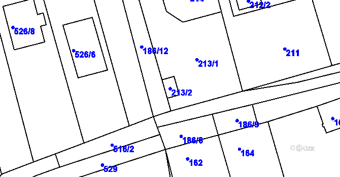 Parcela st. 213/2 v KÚ Svinařov u Kladna, Katastrální mapa