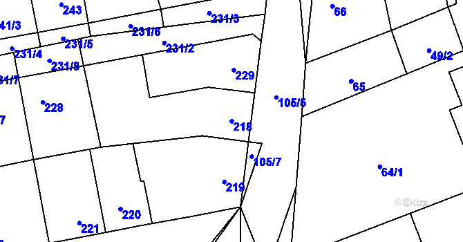 Parcela st. 218 v KÚ Svinařov u Kladna, Katastrální mapa
