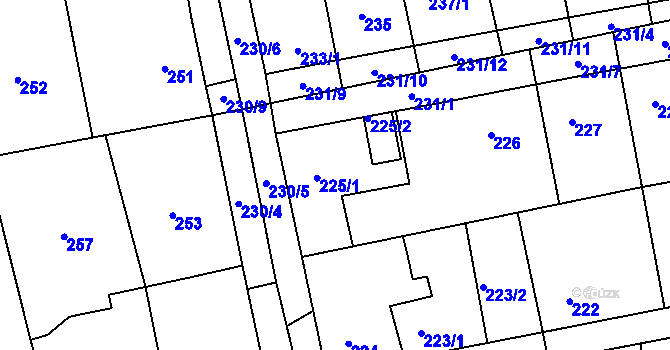 Parcela st. 225 v KÚ Svinařov u Kladna, Katastrální mapa