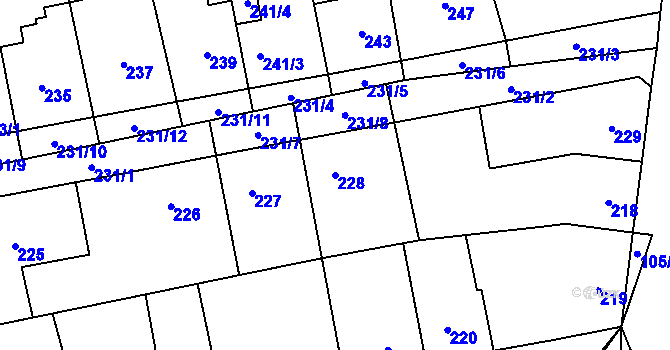 Parcela st. 228 v KÚ Svinařov u Kladna, Katastrální mapa