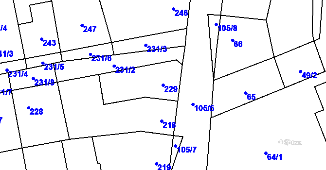 Parcela st. 229 v KÚ Svinařov u Kladna, Katastrální mapa