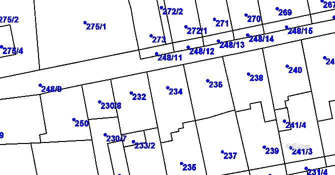 Parcela st. 234 v KÚ Svinařov u Kladna, Katastrální mapa