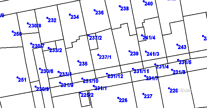 Parcela st. 237 v KÚ Svinařov u Kladna, Katastrální mapa
