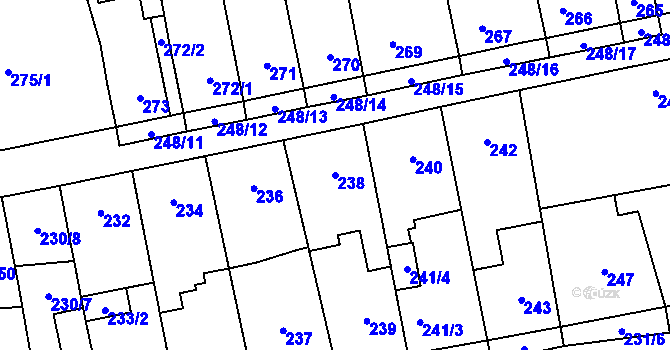 Parcela st. 238 v KÚ Svinařov u Kladna, Katastrální mapa