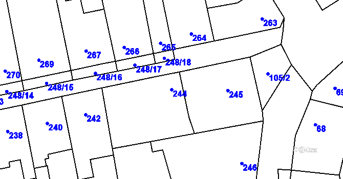 Parcela st. 244 v KÚ Svinařov u Kladna, Katastrální mapa