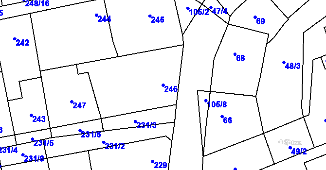 Parcela st. 246 v KÚ Svinařov u Kladna, Katastrální mapa