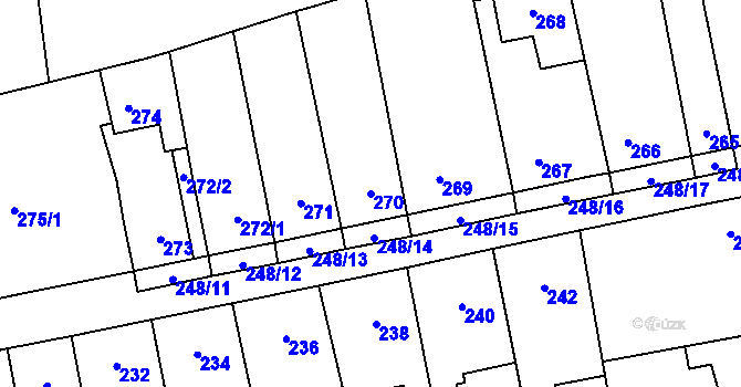 Parcela st. 270 v KÚ Svinařov u Kladna, Katastrální mapa
