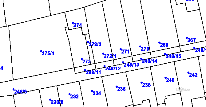 Parcela st. 272/1 v KÚ Svinařov u Kladna, Katastrální mapa