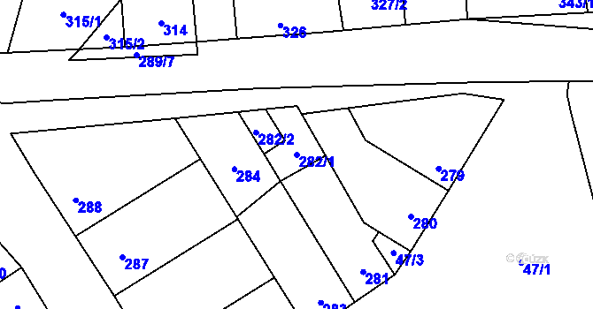 Parcela st. 282/1 v KÚ Svinařov u Kladna, Katastrální mapa