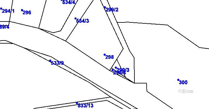 Parcela st. 298 v KÚ Svinařov u Kladna, Katastrální mapa