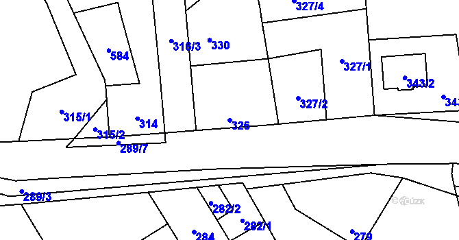 Parcela st. 326 v KÚ Svinařov u Kladna, Katastrální mapa