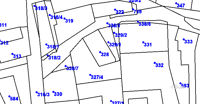 Parcela st. 328 v KÚ Svinařov u Kladna, Katastrální mapa
