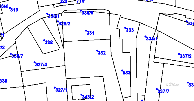 Parcela st. 332 v KÚ Svinařov u Kladna, Katastrální mapa