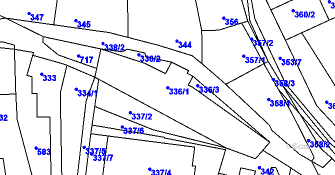 Parcela st. 336/1 v KÚ Svinařov u Kladna, Katastrální mapa