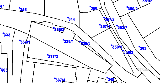 Parcela st. 336/3 v KÚ Svinařov u Kladna, Katastrální mapa