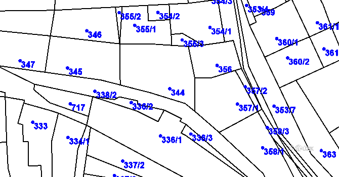 Parcela st. 344 v KÚ Svinařov u Kladna, Katastrální mapa