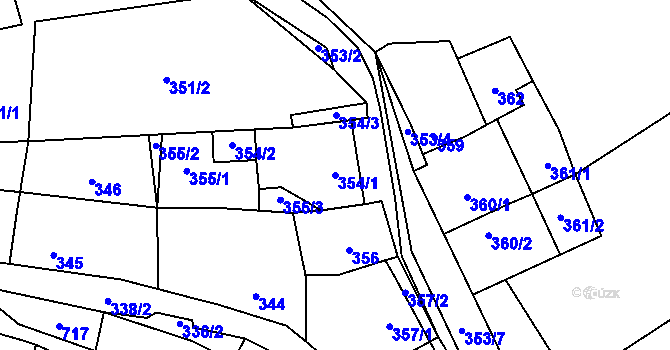 Parcela st. 354/1 v KÚ Svinařov u Kladna, Katastrální mapa