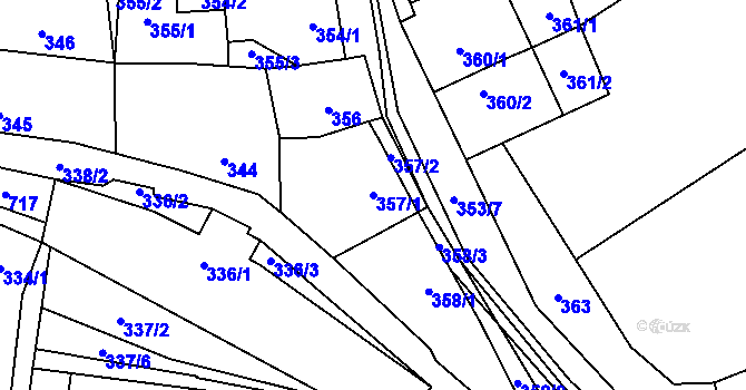 Parcela st. 357/1 v KÚ Svinařov u Kladna, Katastrální mapa