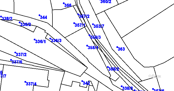 Parcela st. 358/1 v KÚ Svinařov u Kladna, Katastrální mapa