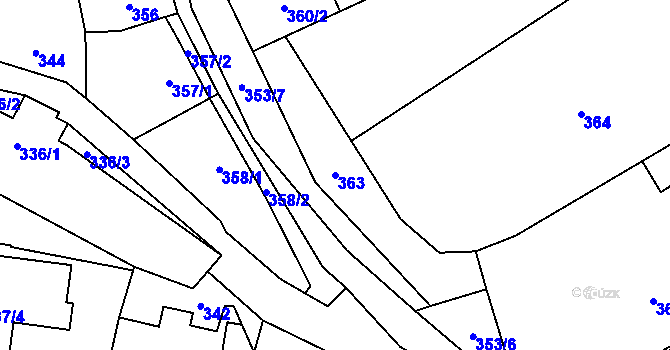 Parcela st. 363 v KÚ Svinařov u Kladna, Katastrální mapa