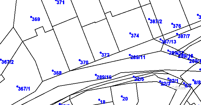 Parcela st. 372 v KÚ Svinařov u Kladna, Katastrální mapa