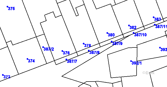 Parcela st. 378 v KÚ Svinařov u Kladna, Katastrální mapa