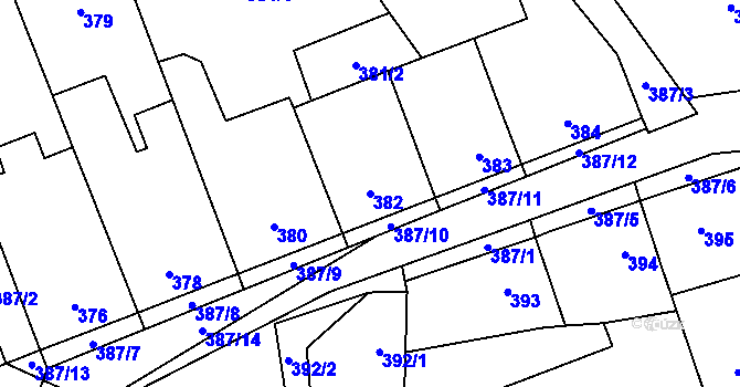 Parcela st. 382 v KÚ Svinařov u Kladna, Katastrální mapa