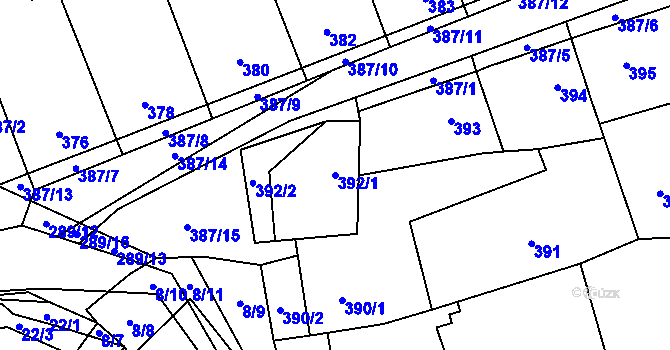 Parcela st. 392/1 v KÚ Svinařov u Kladna, Katastrální mapa