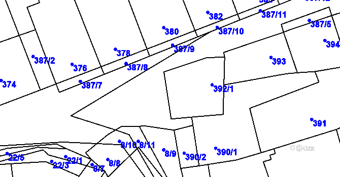Parcela st. 392/2 v KÚ Svinařov u Kladna, Katastrální mapa